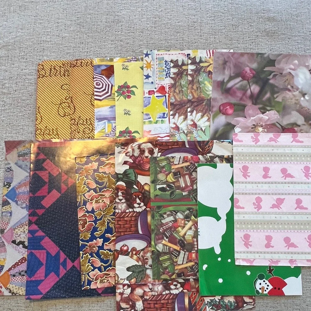 Huge Lot Vintage Gift Wrap Hallmark Ambassador Birthday‎ Christmas Floral Sports